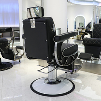 JUESHI Salon de coiffure vintage professionnel meubles de salon de coiffure durables brun blanc or vert gris lavage barbier