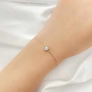 핫 세일 클래식 디자인 pulseira 18K 진짜 천연 다이아몬드 솔리드 골드 매력 팔찌 쥬얼리