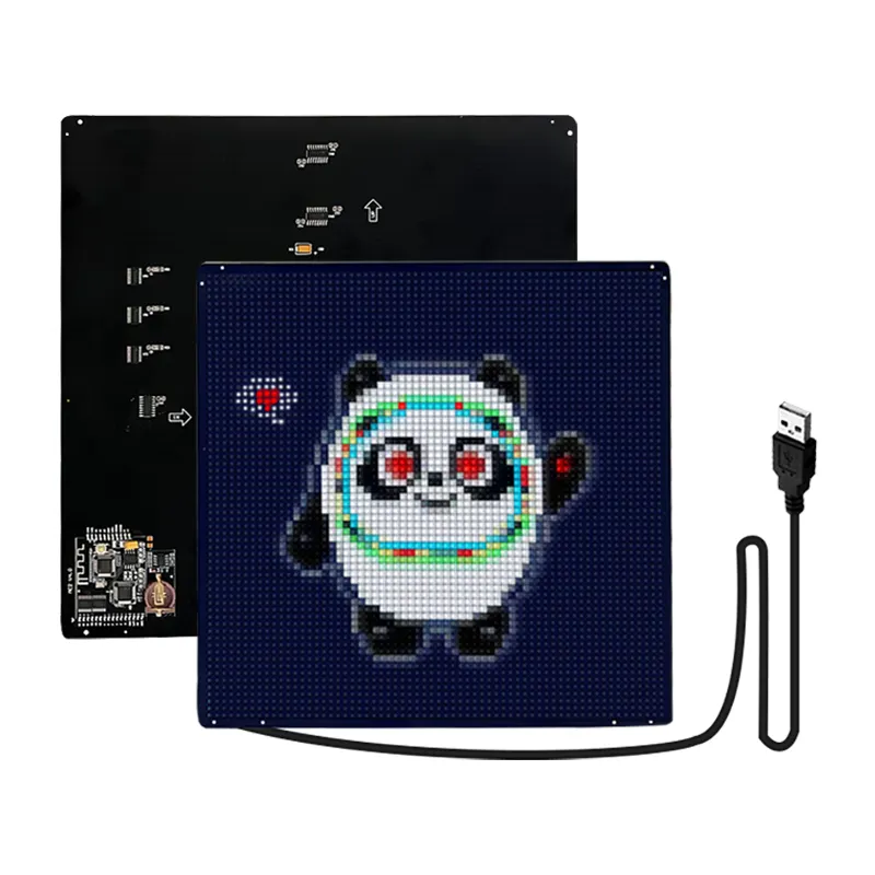 25*25cm 풀 컬러 LED 디스플레이 화면 동적 모바일 광고 LED 디스플레이 보드 USB 디지털 APP 프로그래밍 가능한 LED 가방 화면