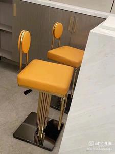 Chaise <span class=keywords><strong>de</strong></span> <span class=keywords><strong>bar</strong></span> haute en acier inoxydable et cuir <span class=keywords><strong>blanc</strong></span>, style moderne et luxueux, dossier simple, meubles <span class=keywords><strong>de</strong></span> cuisine - Product Image 3