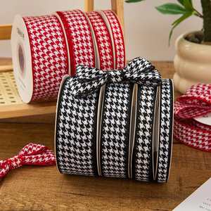 Ruban Pied-de-Poule Multi-Spécifications 100 Yards en Stock pour Vêtements, Nœuds, Accessoires Cheveux, Emballage Cadeau, Bouquets et Ruban Auxiliaire - Product Image 3