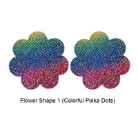 Tissu multicolore en tissu Love Heart Shaped Jetable Stickers Tape Breast Petals Woman Colorful Dot Nipple Pasties