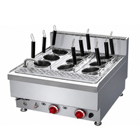 Cuiseur à nouilles au gaz de table JUSTA, 9 paniers, en acier inoxydable de qualité 304, pour usage commercial (11,2 kW GPL/Gaz naturel)