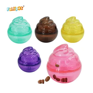 Famipet Custom New Arrival Poop Design Durable Non-toxic Treat Dispensing TPR Indestructible Dog Toy Pet Chew Toy