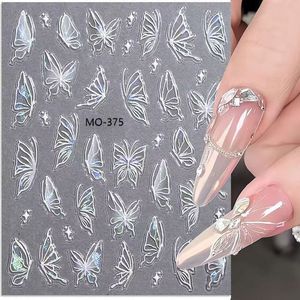 Pegatinas de Uñas de Gel de Lujo, Nuevas, Brillantes, Coloridas, con Mariposas en 3D, Adhesivas, Semi-Curadas, Decoraciones de Plástico en Oferta - Product Image 6