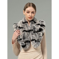 Écharpe cape chaude en fourrure de lapin Rex bleu et violet pour femme, style coréen, collection automne-hiver, polyvalente, cache-cou
