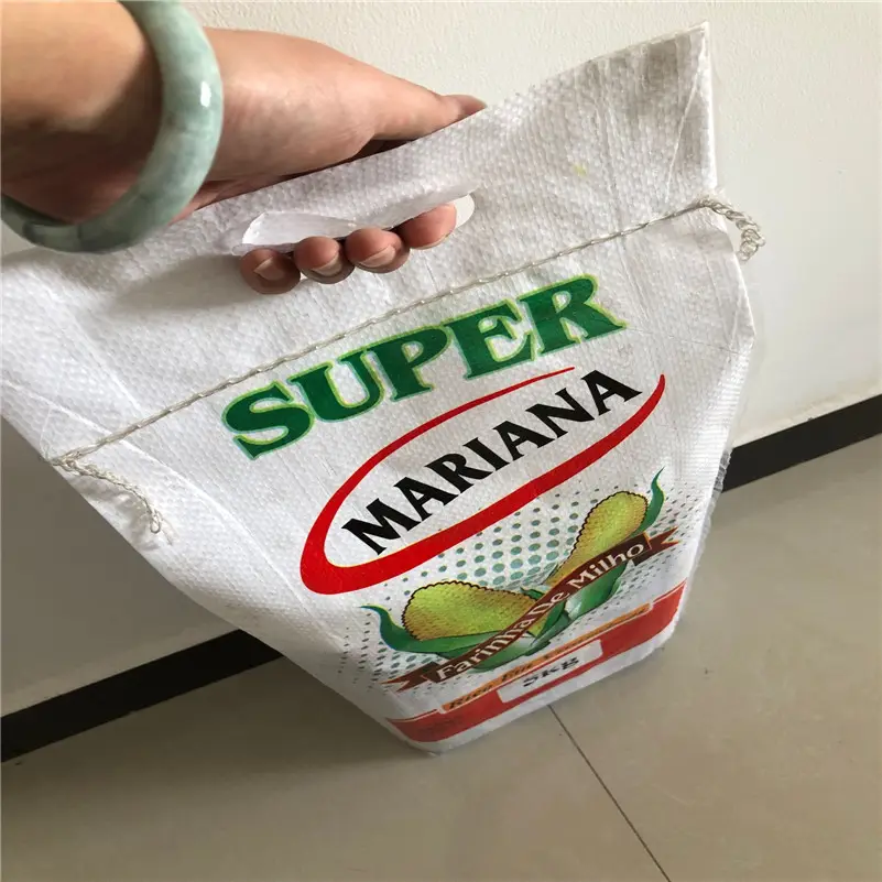 Trigo PP harina laminada vacía PP bolsa de harina tejida 5kg 10kg 20kg 25kg 50kg para Harina de grano de arroz bolsa de plástico para embalaje