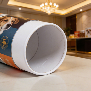 Emballage personnalisé pour aliments pour animaux de compagnie, tube en papier avec revêtement en aluminium, boîte hermétique de qualité alimentaire pour friandises pour chiens et chats, boîte cylindrique - Product Image 3