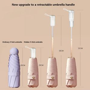 Parasol anti-UV ultra-léger, pliable en cinq sections, manuel, classique, renforcé, pour adultes, idéal comme cadeau d'affaires - Product Image 4