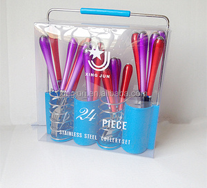 Ensembles de couverts en acier inoxydable avec poignées en plastique et panier, pour fêtes et cadeaux - Product Image 4
