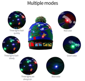 Gorro de punto de Navidad LED, gorro de Navidad con luz, gorro de invierno Unisex, gorro con LED de colores para Navidad, Año Nuevo - Product Image 5