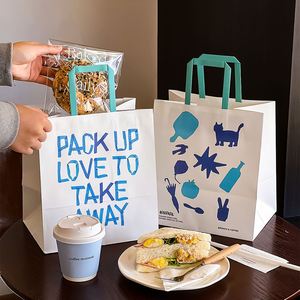 Bolsa de Papel Kraft Marrón con Asas para Comida para Llevar, Ecológica, Biodegradable, con Logotipo Personalizado, para Restaurantes y Servicios de Catering - Product Image 1