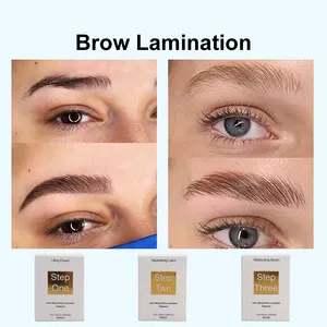 Custom Waterproof Long Lasting Henna Free Eye Brow Tint Lash Lift Tint Kit Hybrid Liquid Brow Stain Kit Private Label