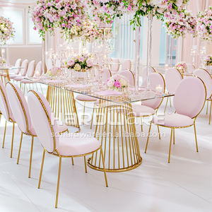 Ingrosso elegante matrimonio <span class=keywords><strong>e</strong></span> festa in velluto banchetto <span class=keywords><strong>rosa</strong></span> sedia nuziale moderna - Product Image 1