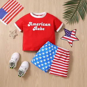 Rarewe Independence Day USA Baby Clothing Sets Shorts Blue Start Stripes Bottoms Red Kids T Shirts Newborn Girl Boy Baby Clothes