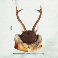Masque de cerf ethnique artisanal en fourrure de lapin véritable avec bord pliable, chapeau d'hiver chaud, accessoire unique