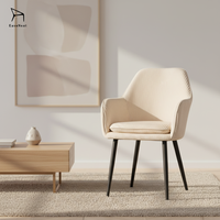 Fauteuil en velours de style décontracté haut de gamme avec dossier et accoudoirs, coussin moelleux, idéal pour l'intérieur et les terrasses extérieures