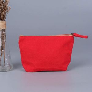 Sac de voyage en coton de style féminin avec fermeture éclair, grande capacité, écologique, étanche, trousse de toilette avec poche intérieure personnalisable - Product Image 3