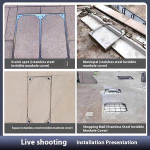 Vô hình vuông trang trí cống gạch khuôn 304 thép không gỉ 201 lõm cát cửa cống Bìa chết đúc dongheng - Product Image 2