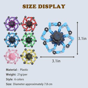Fidget Spinners transformables, 12 Uds., giroscopio deformable, juguetes sensoriales para aliviar el estrés, para niños de 8 a 13 años, Unisex, de plástico, portátiles - Product Image 5