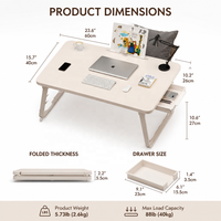 Table de chevet réglable Jiuyi Modèle L3, bureau d'ordinateur pliable, bureau d'étude pour étudiant, bureau simple en MDF pour dortoir, idéal pour la maison