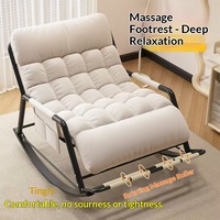 Fauteuil de massage inclinable pour adulte, pliable, avec structure métallique, pour la sieste, canapé paresseux, chaise à bascule, pour balcon et usage domestique, double usage loisirs