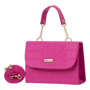 Bolso Bandolera de Cuero Genuino para Mujer Fadila Buganvilia, Diseño de Cocodrilo, Cierre de Cremallera, Estilo Vintage, Uso Diario de Verano - Product Image 3