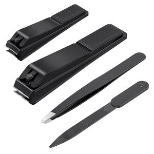 Pince <span class=keywords><strong>à</strong></span> ongles pour sourcils et ongles, outil pour manucure, soin des mains, lisse, en acier inoxydable, vente en gros, 4 pièces - Product Image 2