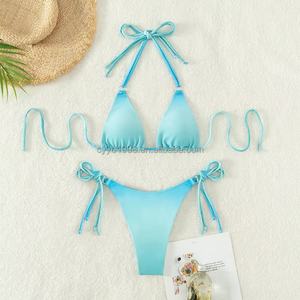 Conjunto de Bikini de Verano de Alta Calidad OEM, Personalizado, con Tirantes y Cordones, Traje de Baño Sexy con Estampado, Sostén Push-up, 2 Piezas - Product Image 2