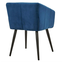 Vente chaude bleu velours tissu chaise d'appoint moderne occasionnel fauteuil confortable loisirs chaise de salle à manger