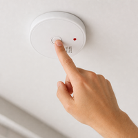 Promotion : Détecteur de fumée autonome avec bouton de test et fonction silencieuse, capteur de sécurité incendie domestique pour chambre et appartement