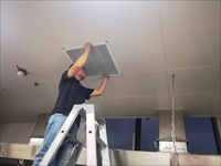 Diffuseur d'air carré à rond en ABS pour plafond, 600x600mm, avec maille fine, pour bureau, hôtel, hôpital
