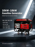 Generador de Gasolina Da Mao de 10KW 220/380V con Inversor Abierto, Tanque de Combustible de 50L, Alternador 100% Cobre Puro, Personalizable para Uso en Exteriores