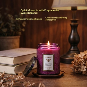 Luxury Embossed Glass Jar Scented <b>Candles</b> Natural Soy Wax Long Lasting Aromatherapy <b>Candles</b> - Product Image 3