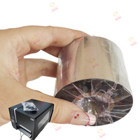 Cinta de Resina de Cera Premium Unioncoding de 100 mm x 300 m Compatible con Zebra, para Impresoras de Códigos de Barras por Transferencia Térmica, Resistente a los Arañazos