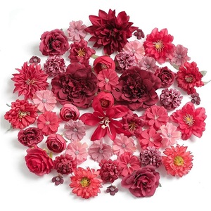 Fantaisie bricolage conception mixte tête de fleur artificielle gâteau accessoires matériel Pack thème fête d'anniversaire gâteau décoration fournitures - Product Image 6