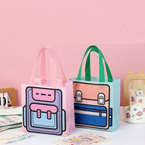 Bolsa de mano no tejida de soldadura ultrasónica, bolsas de regalo reutilizables promocionales, bolsas de mano brillantes de golosinas bonitas no tejidas - Product Image 5