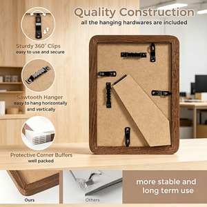 <span class=keywords><strong>Cadre</strong></span> photo en bois massif aux coins arrondis avec plexiglas HD pour montage mural ou sur table, esthétique minimaliste, décoration intérieure - Product Image 5