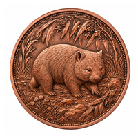 Pièce de monnaie personnalisée en cuivre pur 999, 1 oz, à relief élevé, représentant un animal sauvage (Élan, Lys)