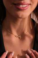 Collar con Nombre Personalizado y Piedra de Nacimiento, Colgante de Acero Inoxidable con Placa de Nombre, Chapado en Oro de 18K, Regalo de Joyería para Mujeres y Madres