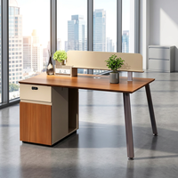 Poste de travail de bureau individuel moderne en bois avec cloison de séparation et table, ensemble de mobilier pour employés, vente en gros