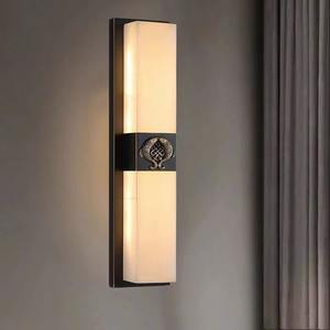 Applique murale de style chinois aspect marbre pour salon, bureau, chambre à coucher, longue bande, escalier, nouveau style, mur de fond pour chevet - Product Image 4