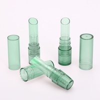 Emballage cosmétique en plastique transparent de luxe avec bouchon à vis, couleur et logo personnalisés, tubes recyclables pour baume à lèvres et rouge à lèvres
