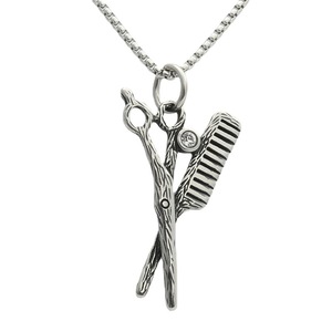 Collier pendentif ciseaux en acier inoxydable avec incrustation de pierres précieuses, style rétro punk, bijoux de mode pour homme, cadeau 280434 - Product Image 3