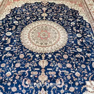 YILONG 8'x10 Tapis Traditionnels Orientaux <span class=keywords><strong>Nain</strong></span> Médaillon Tapis Persan En Soie Faits À La Main - Product Image 4