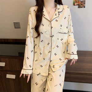 Il pigiama Senior di moda da donna primavera ed estate a maniche lunghe può essere indossato al di fuori dell'abbigliamento domestico all'ingrosso - Product Image 5