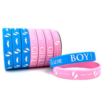 Équipe garçon fille fête en caoutchouc dragonne Bracelet en Silicone bracelets en caoutchouc aveugle fête d'anniversaire boîte sexe révéler fête personnalisée