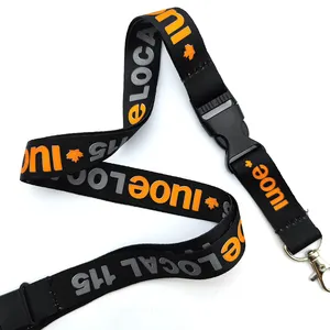 Custom Polyester Sublimation Printed Logo Colorful Plain Breakaway Sports Lanyard