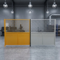 Modular Wire Mesh Perforated Combination Partition Panel Yellow Powder Coated Steel Frame With Connection <strong>Bracket</strong> for Plant