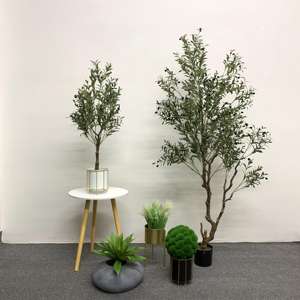 Árbol de Olivo Artificial de Plástico y Seda, Resistente al Agua, con Ramas Gruesas y Abundantes, para Decoración Interior y Exterior del Hogar, Venta al Por Mayor - Product Image 1